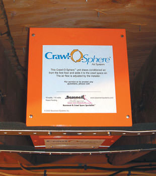 A ventilation fan installed for a crawl space in Bloomingdale