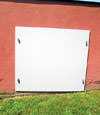 head-on view of one of our doors installed in Glennville for crawl spaces