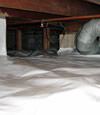 A Hinesville crawl space moisture system with a low ceiling