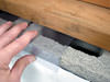Clear plastic vapor barrier covering for block walls in Savannah, Macon, Warner Robins