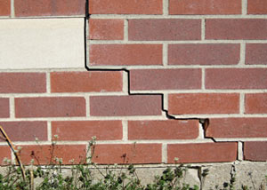 a foundation wall crack on a Saint Helena Island home.