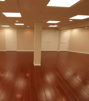 Rosewood faux wood basement flooring for finished basements in Savannah